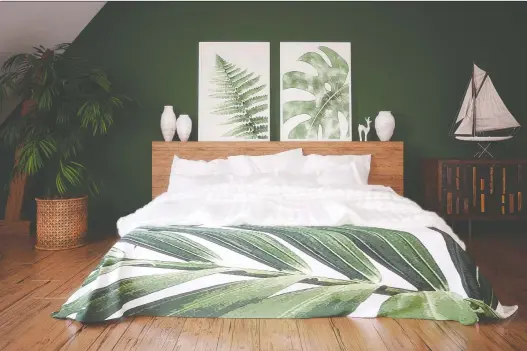  ?? GETTY IMAGES/ISTOCKPHOT­O ?? If you want to bring nature into your bedroom, pick a leaf from the forest outside and have it colour matched. Who says you can’t bring the outside indoors?