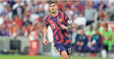  ?? JULIO CORTEZ/AP ?? The United States’ Christian Pulisic chases after a ball during the first half of a FIFA World Cup qualifying match against Panama on Sunday in Orlando, Fla.