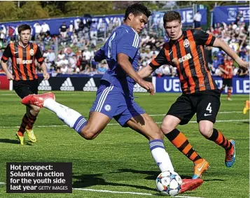  ?? GETTY IMAGES ?? Hot prospect: Solanke in action for the youth side last year