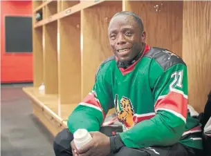  ??  ?? Kenya Ice Lions captain Benard Azegere says that playing alongside Sidney Crosby and Nathan MacKinnon was a “thrill.” His dream for his squad is to land a place at the 2022 Winter Olympics. “I believe currently anything is possible. Once you have a dream and you work on it, you can achieve it with hard work,” he says.