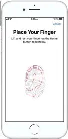  ??  ?? Touch ID set-up can be a little slow, but it’s more secure and faster than typing in your passcode all the time