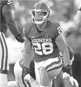  ?? OU's Danny Stutsman (28) celebrates during the first quarter against Kent State on Sept. 10, 2022, in Norman. SARAH PHIPPS/THE OKLAHOMAN ??