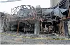  ?? AFP file ?? BURNING ISSUE: Shops that were destroyed during demonstrat­ions are pictured in Shahriar, west of Tehran. —