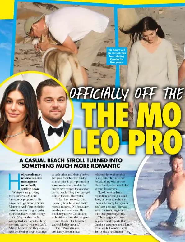  ?? ?? His heart will go on: Leo has been dating Camila for five years.