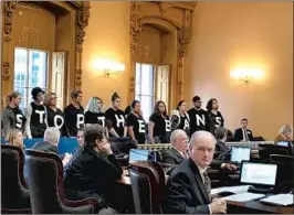 ?? Julie Carr Smyth Associated Press ?? ABORTION RIGHTS activists protest in the Ohio Senate in Columbus in 2017.