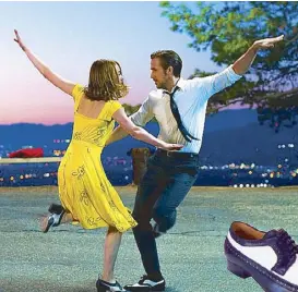  ??  ?? Swingers: Emma Stone and Ryan Gosling hoof it in style in LaLaLand.