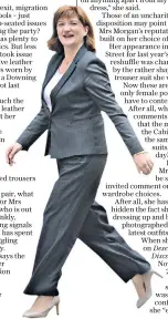  ??  ?? Nicky Morgan in a plain black trouser suit last year in Downing Street