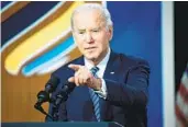  ?? SAUL LOEB AFP VIA GETTY IMAGES ?? President Joe Biden speaks during the closing of the virtual Summit for Democracy on Friday.