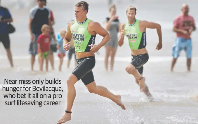  ?? Picture: BRENDAN RADKE ?? Matt Bevilacqua in action in the final round of the 2013/14 Nutri-Grain Ironman series at Coolum Beach on the Sunshine Coast. Qualifying was one of his proudest moments.