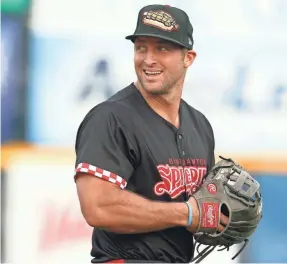  ?? BOB KARP/DAILY RECORD-USA TODAY NETWORK ?? Mets’ Class AA player Tim Tebow is a Heisman Trophy-winning football-turned-baseball player who has publicly shared his Christian faith in his books, foundation and speaking events.