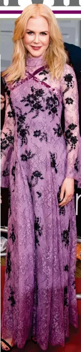  ??  ?? Hideous: Nicole Kidman in mauve