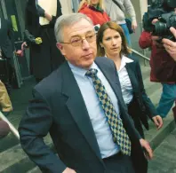  ?? DAVID KIDWELL/AP ?? Former judge Mark Ciavarella leaves the federal courthouse in Scranton on Feb. 12, 2009.