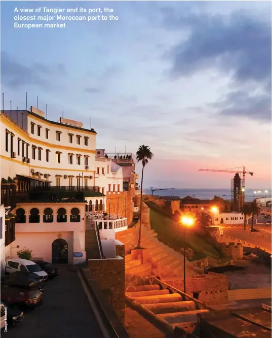  ??  ?? A view of Tangier and its port, the closest major Moroccan port to the European market