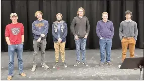  ?? Courtesy photograph ?? Jazz Band students selected to the Region Honor Jazz Band were, from left, Layton Powell, Kyle Telgemeier, Josh Starner, Jeremiah Wachtel, Taylor McCaslin and Dillon Brouse.