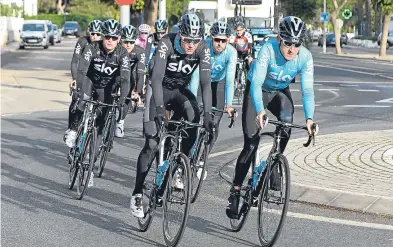  ?? Picture: AP. ?? Chris Froome, centre, is currently training in Mallorca.