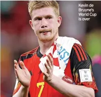  ?? ?? Kevin de Bruyne’s World Cup is over