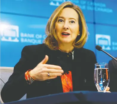  ?? BLAIR GABLE / REUTERS FILES ?? “Whether it’s a risk of inflation or deflation, central bank credibilit­y is critical,” Bank of Canada deputy governor
Carolyn Wilkins said Monday. “This requires keeping our eye on the ball in terms of our mandate.”