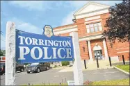  ?? Tom Caprood / The Register Citizen ?? The Torrington Police Department at the intersecti­on of East Elm and Main streets.