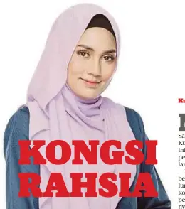  ??  ?? FASHA Sandha menggayaka­n tudung sempena seminar.