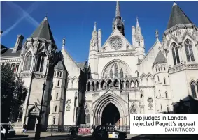 ?? DAN KITWOOD ?? Top judges in London rejected Pagett’s appeal
