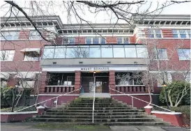  ??  ?? Mount Edwards Court, a former seniors residence at 1002 Vancouver St., is currently being used as transition­al housing for former residents of Victoria’s tent city. The Cool Aid Society is proposing to use the facility to provide affordable and...