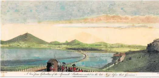  ?? ARCHIVO GENERAL DE SIMANCAS ?? Vista de la costa española desde Gibraltar en el año 1785. (Grabado de Roberts Sculp)