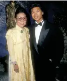  ?? Photograph: Ron Galella Collection/Getty Images ?? Sylvia Wu and actor Dustin Nguyen attend the California Institute for Cancer Research’s 1988 Epicurean Gala.