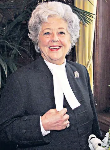 ?? ?? Baroness Boothroyd made history as the first female Commons speaker in 700 years. She later took up paraglidin­g in her sixties