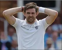  ??  ?? DOUBT: A shoulder fracture could rule Anderson out of the Lord’s Test against Pakistan