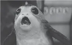  ??  ?? Porgs, introduced in The Last Jedi, are best described as space puffins with large eyes worthy of a work by Margaret Keane.