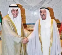  ??  ?? KUWAIT: His Highness the Amir Sheikh Sabah Al-Ahmad AlJaber Al-Sabah meets with Chairman of the Arab and Internatio­nal Relations Council Mohammad Al-Sagr.