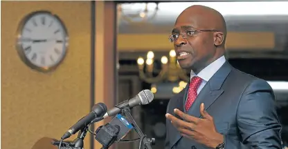  ?? /Trevor Samson ?? Argument for change: Finance Minister Malusi Gigaba has endorsed the Irba decision to introduce mandatory audit firm rotation despite strong opposition from the leading listed companies.