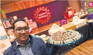  ??  ?? Harjinder Pabla and his family operate the Brar’s Indian restaurant and retail food company, and has a team of confection­ary chefs who make traditiona­l and new takes on Diwali treats.