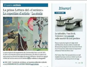  ??  ?? Schermo A fianco, una schermata del nuovo sito de «la Lettura», distinto da quello della Cultura