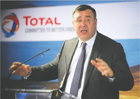  ?? ANDY BUCHANAN / AFP / GETTY IMAGES FILES ?? “Even if BP, Total and Shell divest from oil and gas it does not change anything,” said Total SE chief executive Patrick Pouyanné,
arguing that selling assets to other producers who may be less mindful of climate concerns does little to help.