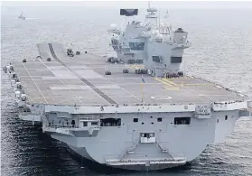  ??  ?? Battle station... the jets can operate from new carrier HMS Queen Elizabeth