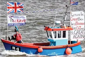  ??  ?? Impassione­d: One vessel calls for voters to make Britain great again