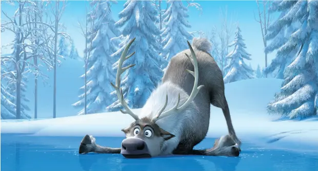  ?? WALT DISNEY CO. ?? The character Sven the reindeer proved a real challenge for the stage version of Disney’s wildly popular animated film Frozen.