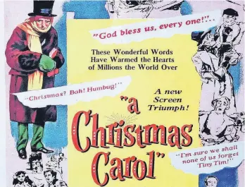  ?? ?? Bah humbug! A Christmas Carol featured Alistair Sim’s “best known screen performanc­e”