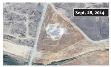  ??  ?? Satellite images show the site of the 1,400-year-old Christian monastery known as St. Elijah’s, or Dair Mar Elia, on the outskirts of Mosul, Iraq. These satellite photos confirm what church leaders and Middle East preservati­onists had feared: The...