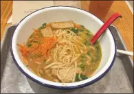  ?? Arkansas Democrat-Gazette/ELLIS WIDNER ?? Three Fold Noodles + Dumpling Co.’s savory and flavorful Soup Noodle Bowl will warm up a cool day.