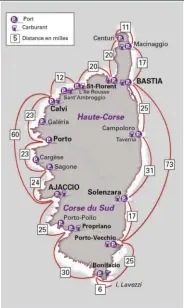  ??  ?? Trois jours de balade pour 300 milles de navigation. Entre l’île Rousse et Ajaccio, la distance est équivalent­e aux 3/4 d’un Antibes-Calvi.