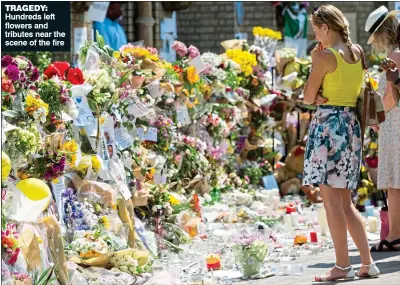  ??  ?? TRAGEDY: Hundreds left flowers and tributes near the scene of the fire