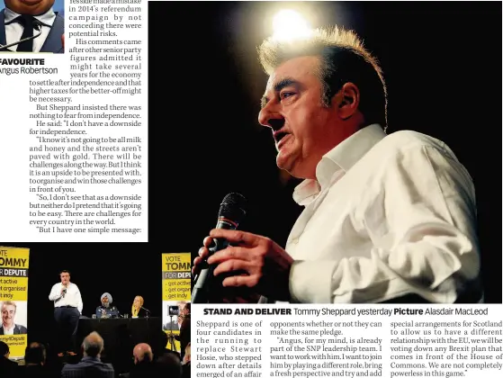  ??  ?? STAND AND DELIVER Tommy Sheppard yesterday Alasdair MacLeod