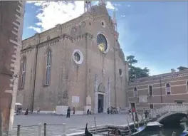  ??  ?? The PCC performed at the Basilica of Santa Maria Gloriosa dei Frari in Venice, where the bones of the composer Claudio Monteverdi are kept.