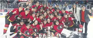  ?? CHRIS YOUNG THE CANADIAN PRESS ?? A week after the Calgary Inferno won the Clarkson Cup by beating Les Canadienne­s de Montréal, the CWH’s interim commission­er announced that the league would fold after 12 seasons.