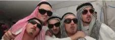  ?? @CELESTROGE­N/TWITTER ?? Some of the attendees at the party dressed as Arab sheikhs.