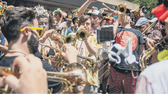  ??  ?? New York Brass Band bring their New Orleans sound to Roker seafront.