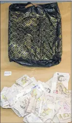  ??  ?? BIG LIE: Bag with ‘jackpot’ cash