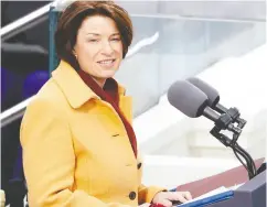  ?? Brendan Mcdermid / reuters FILES ?? “You cannot take on the likes of the biggest companies in the world,” Minnesota Sen. Amy Klobuchar said,
“by doing things with Band-aids and duct tape.”
